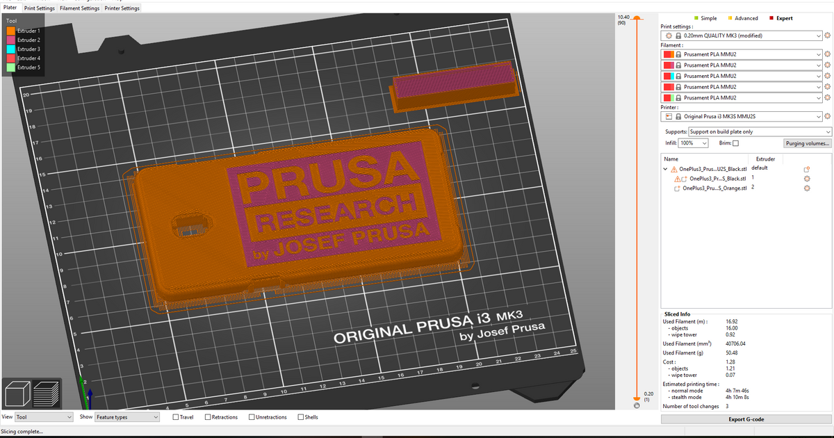 oneplus 3 Prusa Startseite Mantel multi Material de3dprintman download frei stl Modell Printablescom 3d Modelle Mode Zubehör Josefprusa mmu2s Handy Mobiltelefon Multimaterial 3D print model - Mito3D