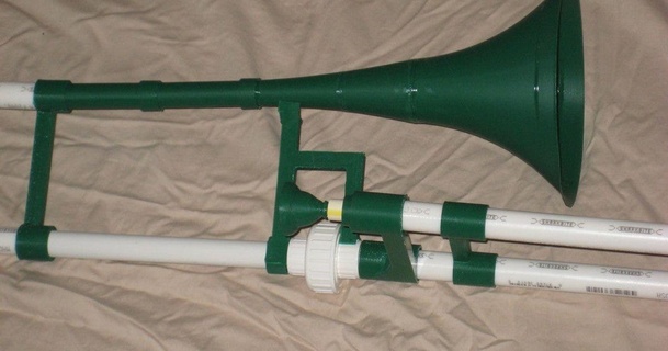 original 3d impreso trombón perforado descargar gratis stl modelo imprimiblescom modelos pasatiempo hacedores música latón instrumento musical trombones 3d print model - Mito3D