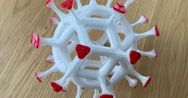 coronavirus - polyhedra style vandenmar download free stl model printablescom 3d models art & design sculptures covid covid19 3d print model - Mito3D