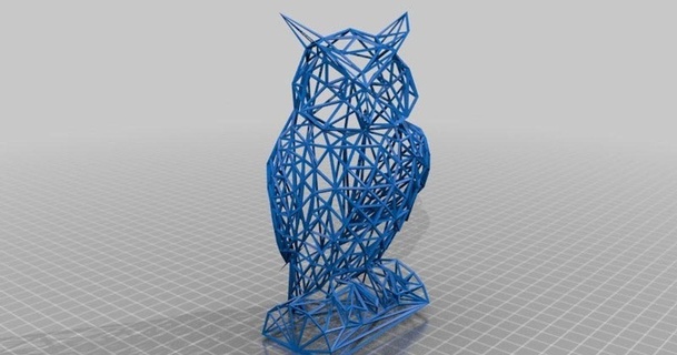 owl wireframe nvdn download free stl model printablescom 3d models art & design sculptures 3d print model - Mito3D