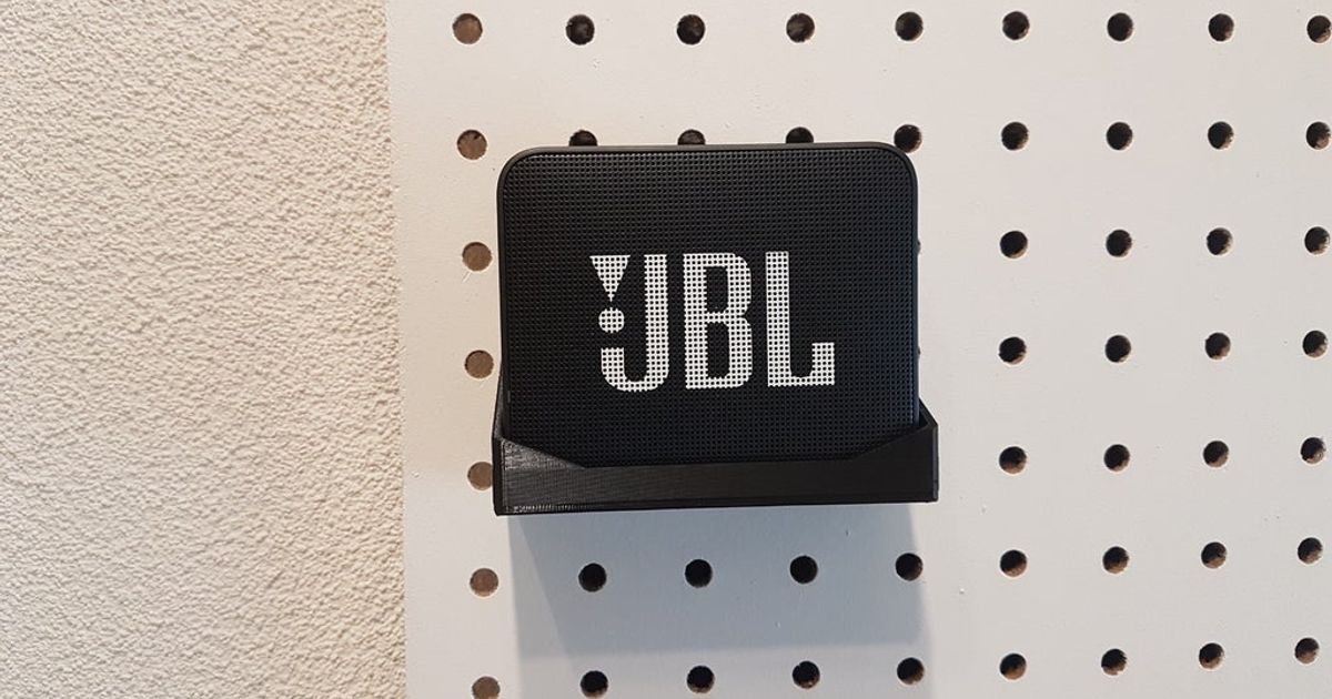 jbl go2 pegboard mount robomagus download free stl model printablescom 3d models hobby & makers organizers jblgo jblgomount pegboardmount 3D print model - Mito3D