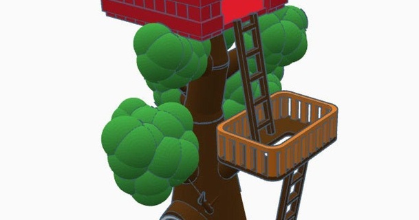 arbre maison chaine Télécharger libre stl modèle imprimablescom 3d modèles jouets Jeux bâtiment trousse jouet 3d print model - Mito3D