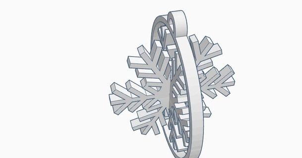 flocon neige chaine Télécharger libre stl modèle imprimablescom 3d modèles saisonnier dessins hiver Noël années art cadeau ornement tournant 3d print model - Mito3D