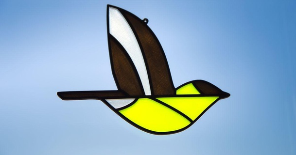 goldfinch - stained glass suncatcher shawn gano download free stl model printablescom 3d models household decor bird birds catcher colorful fun 3d print model - Mito3D