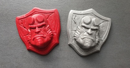 Hellboy Insignia wekster descargar gratis stl modelo imprimiblescom 3d modelos Arte diseño 2d platos logos 3d print model - Mito3D