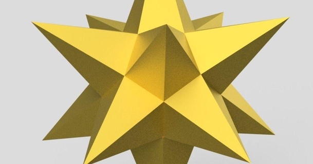 Weihnachten Star einfach drucken vorstellen download frei stl Modell Printablescom 3d Modelle saisonal Designs Winter 3dgeometry Weihnachtsschmuck dekorativ Geometrie 3d print model - Mito3D