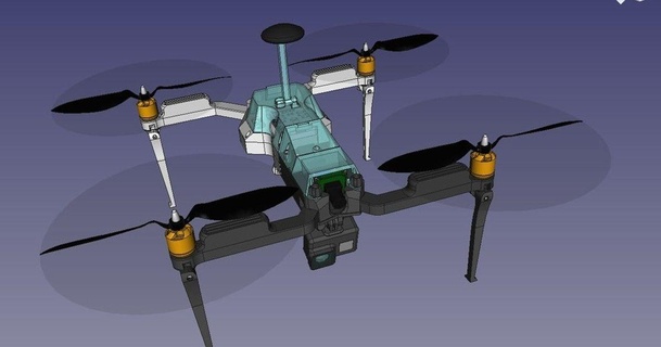 fquad axe Télécharger libre stl modèle imprimablescom 3d modèles loisir fabricants rc robotique arducoptère ardupilotarducopter caméra crééavecfreecad drone 3d print model - Mito3D