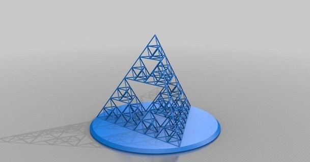 sierpinski lattice tetrix bridging test lazerlord download free stl model printablescom 3d models art & design sculptures math mathart triangle 3d print model - Mito3D