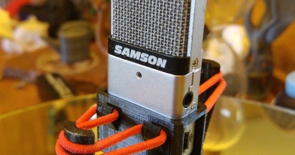 samson mic shock mount lazerlord download free stl model printablescom 3d models gadgets audio hairband microphone tripod 3d print model - Mito3D