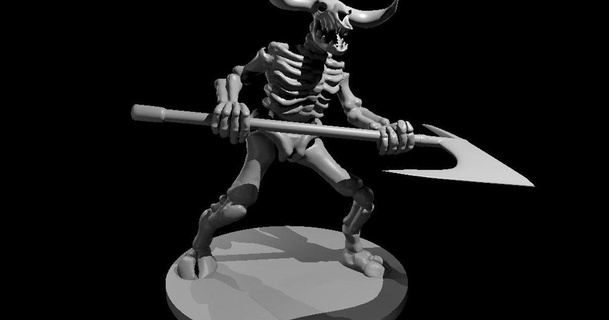 Minotauro scheletro aggiornato mz4250 Scarica gratuito stl modello printablescom 3d Modelli giocattoli Giochi tavola 3d print model - Mito3D