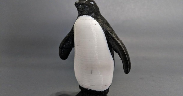 color pingüino doble extrusión impresión Andrés lavabo descargar gratis stl modelo imprimiblescom 3d modelos juguetes juegos acción cifras estatuas animal mexhmixer pingüinos 3d print model - Mito3D