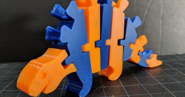 artikuliert Stegosaurus Farbe drucken Dual Extrusion Andrew sinken download frei stl Modell Printablescom 3d Modelle Spielzeuge Spiele Aktion Zahlen Statuen Mixer Dino Meshmixer 3d print model - Mito3D