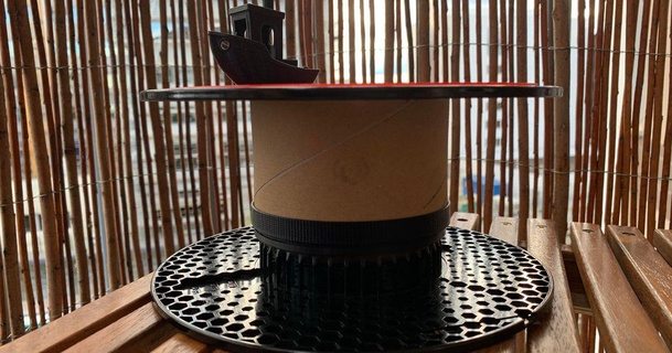 rotante piatto prusament bobina upcycling Yoji Scarica gratuito stl modello printablescom 3d Modelli gadget foto video filamentpool mini giradischi 3d print model - Mito3D