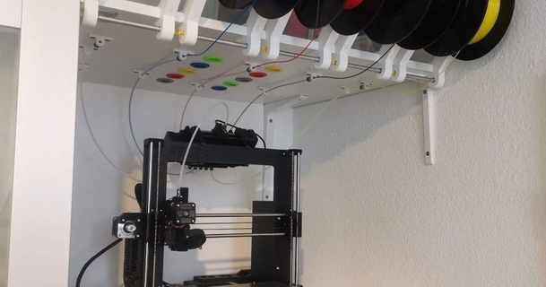 shelf mounted bobine titulaire soutien prusa mmu2s i3 rbm78bln Télécharger libre stl modèle imprimablescom 3d modèles imprimantes accessoires support filament filamentspoolrack mmu mmu2 3d print model - Mito3D