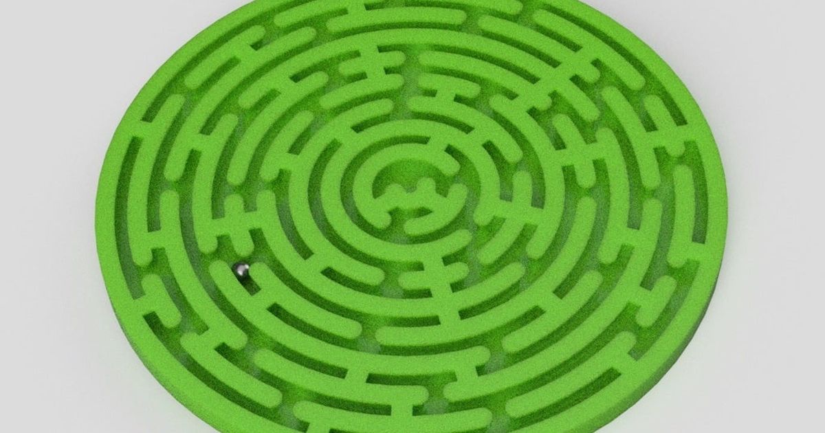 3d laberinto imagina descargar gratis stl modelo imprimiblescom modelos juguetes juegos rompecabezas brain teasers 3dmaze pelota circular 3D print model - Mito3D