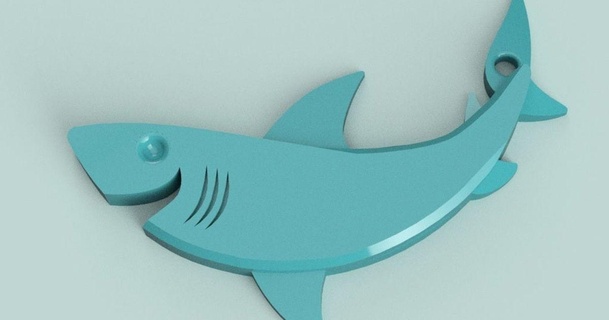 gülümseyen Köpekbalığı anahtarlık hayal indir Bedava stl model printablescom 3d modeller moda Aksesuarlar muska balık hayat 3d print model - Mito3D