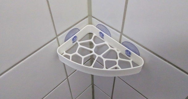 voronoi shower shelf the3designer download free stl model printablescom 3d models household bathroom 3d print model - Mito3D