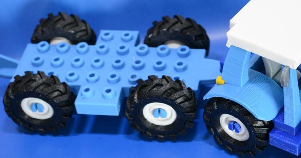 trator reboque solteiro cor traidor baixar livre stl modelo printablescom 3d modelos brinquedos jogos veículos rigitrac Lego 3d print model - Mito3D