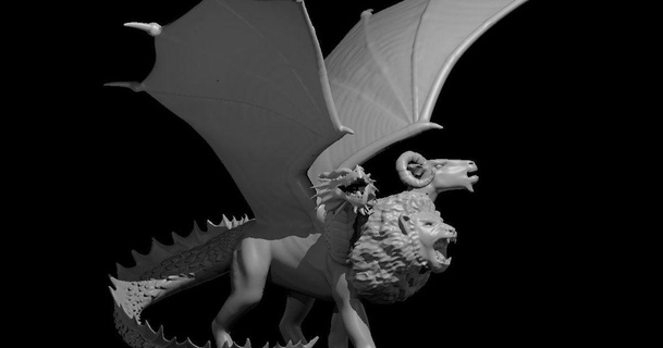 chimera updated mz4250 download free stl model printablescom 3d models toys & games board dragon goat lion 3d print model - Mito3D