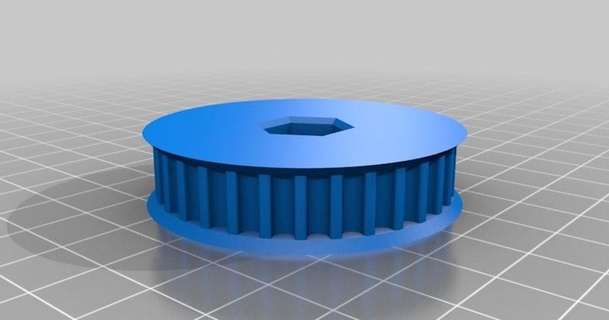 pulley generator hex hole hub holes support frc tyler bletsch download free stl model printablescom 3d models hobby & makers mechanical parts customizable customizer firstfrc htd5m 3d print model - Mito3D