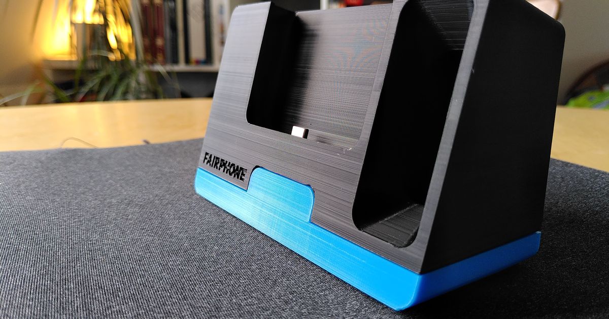 fairphone 3 Desktop Stand Verstärker v3 Markus download frei stl Modell Printablescom 3d Modelle Gadgets tragbar Geräte fairphone3 fp3 Telefonständer Smartphonestand 3D print model - Mito3D