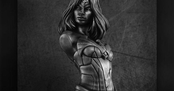 wonder woman bust stl eastman download free stl model printablescom 3d models art & design sculptures bust comics dc fighter girl 3d print model - Mito3D