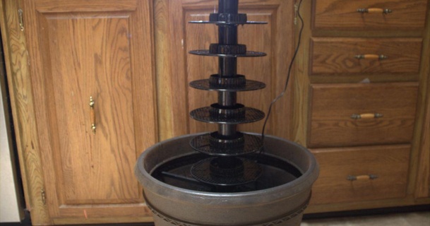 up-cycled prusament spool rain fountain sean download free stl model printablescom 3d models household outdoor & garden water 3d print model - Mito3D