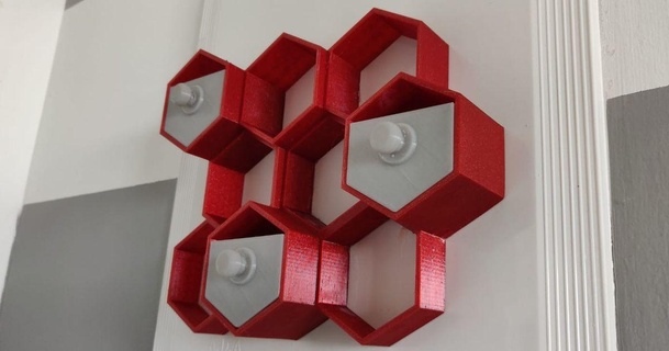 hexagon wall mount niv download free stl model printablescom 3d models art & design wall-mounted 3d print model - Mito3D