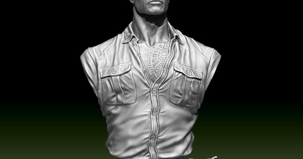 dr cesur taş büst Dwayne Johnson js studio indir Bedava stl model printablescom 3d modeller Sanat tasarım heykeller Jumanji heykel 3d print model - Mito3D