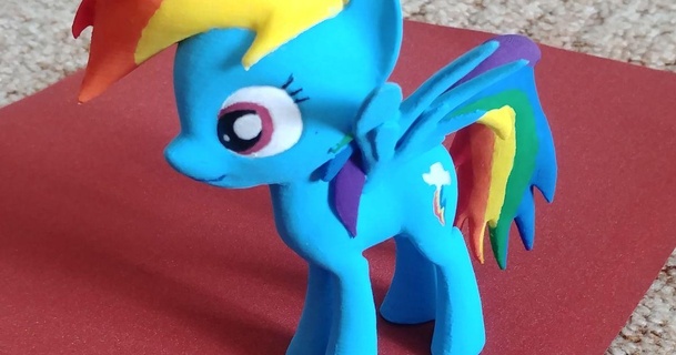 pony rainbow dash houpe download free stl model printablescom 3d models toys & games action figures statues mane6 mlp 3d print model - Mito3D