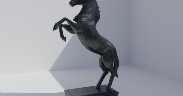 Aufzucht Pferd rig Eiche download frei stl Modell Printablescom 3d Modelle Kunst Design Skulpturen Lowpoly Tiere 3d print model - Mito3D