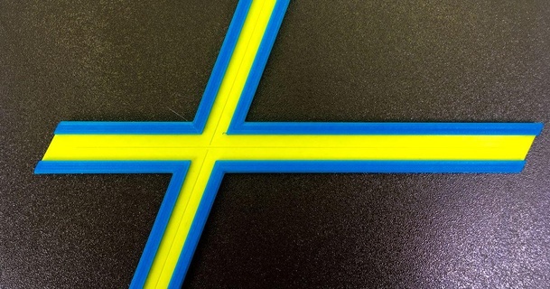 sweden cross flag volvo design vojtz download free stl model printablescom 3d models art & 2d plates logos car sverige swedish 3d print model - Mito3D