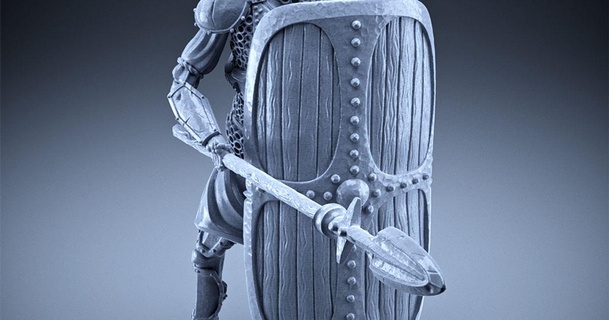 skeleton - heavy infantry spear + square shield defensive pose dungeon warden miniatures download free stl model printablescom 3d models toys & games rpg figures boardgame creature dnd dnd5e dndminiature 3d print model - Mito3D
