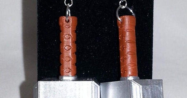 mjolnir orecchini opaco glitchtech Scarica gratuito stl modello printablescom 3d Modelli moda donne martello miagolio 3d print model - Mito3D