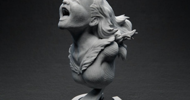 joyful yell ben dansie download free stl model printablescom 3d models art & design sculptures blender bust character emotion emotions 3d print model - Mito3D