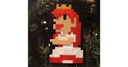 princesa melocotón colgando ornamento rápido descargar gratis stl modelo imprimiblescom 3d modelos disfraces accesorios mario Super Mario Navidad 3d print model - Mito3D