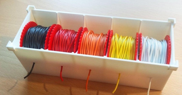 wire dispenser - easy stackable organizer jksniper download free stl model printablescom 3d models hobby & makers organizers box cable cables cableholder cablemanagement 3d print model - Mito3D
