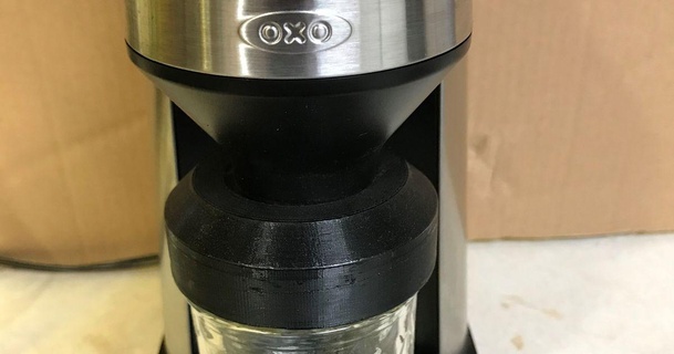 oxo barista brain grinder-ball mason jar cover marc download free stl model printablescom 3d models household kitchen bell catcher coffee grinder 3d print model - Mito3D