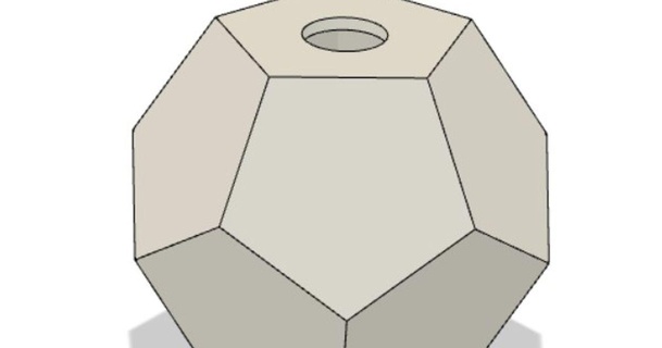 dodecahedron light shade base model asraff amzani download free stl printablescom 3d models household decor 3d print model - Mito3D