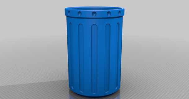 trash walker large bin mediaman3d download free stl model printablescom 3d models household house equipment trashcan wastebin 3d print model - Mito3D