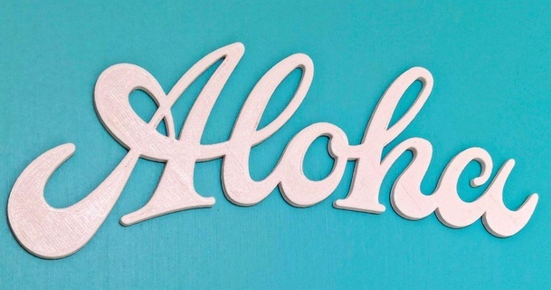 aloha placa editivo baixar livre stl modelo printablescom 3d modelos arte Projeto 2d pratos logotipos Fonte Havaí havaiano logotipo 3d print model - Mito3D