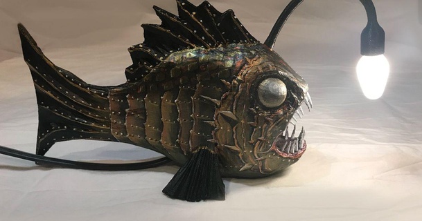 pescador peixe conduziu lâmpada evan baixar livre stl modelo printablescom 3d modelos arte Projeto designs 3d print model - Mito3D