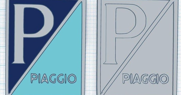 Piaggio 60 logo dontown descargar gratis stl modelo imprimiblescom 3d modelos pasatiempo hacedores automotor viejo contador 3d print model - Mito3D