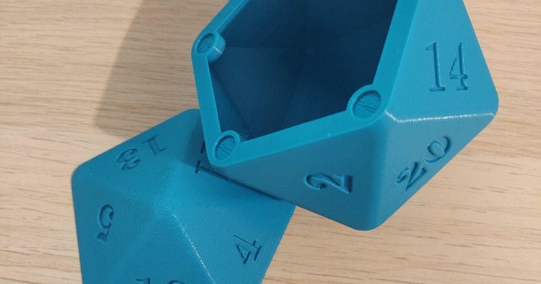 d20 mourir boîte Nico Renard Télécharger libre stl modèle imprimablescom 3d modèles loisir fabricants organisateurs dés diceholder rangement 3d print model - Mito3D