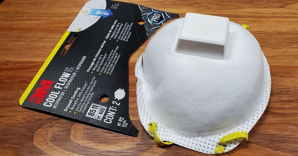 soupape couverture gaine 3m 8511 cool couler n95 masque John Télécharger libre stl modèle imprimablescom 3d modèles soins santé médical outils covid 3d print model - Mito3D