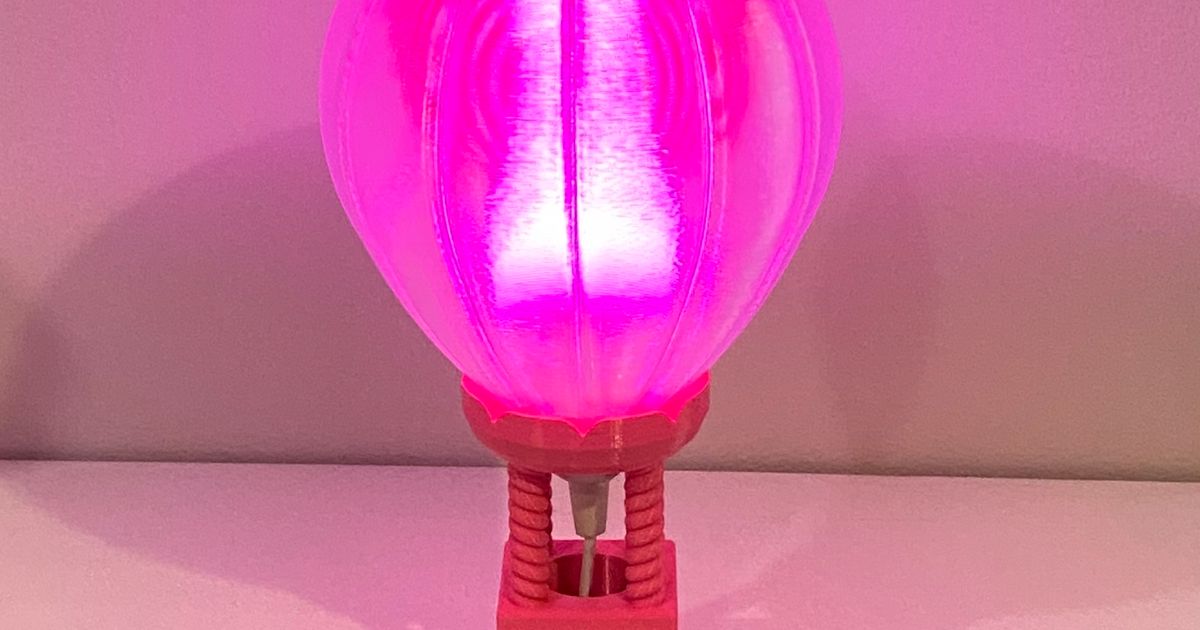 chaud air ballon lampe mv3dnerd Télécharger libre stl modèle imprimablescom 3d modèles Ménage maison équipement montgolfière LED ampoule 3D print model - Mito3D