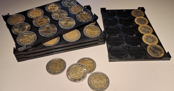 apilable moneda coleccionistas bandejas 1 2 euro conejología descargar gratis stl modelo imprimiblescom 3d modelos artilugio 3d print model - Mito3D