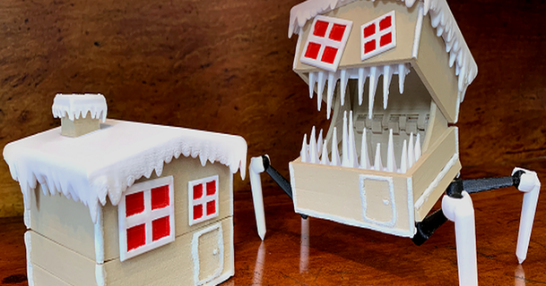 Lebkuchen Haus nachahmen Willbot download frei stl Modell Printablescom 3d Modelle Spielzeuge Spiele Aktion Zahlen Statuen 3d print model - Mito3D
