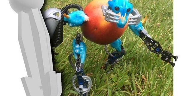 bionicle Fruta adaptador Willbot descargar gratis stl modelo imprimiblescom 3d modelos juguetes juegos edificio memes bionapple 3d print model - Mito3D