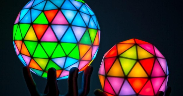 geodesic rgb led spheres whity download free stl model printablescom 3d models art & design designs contest geodesicdome 3d print model - Mito3D